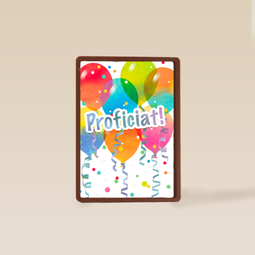 proficiat met ballonnen en confetti