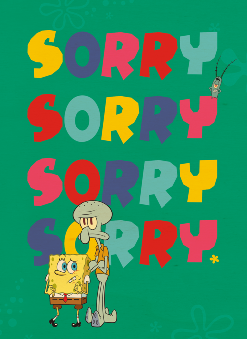 Houten Kaart | Spongebob Sorry Sorry Sorry