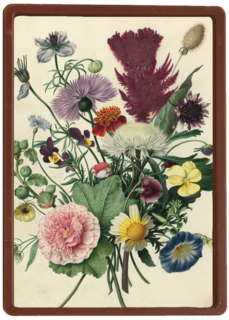 studio art kaart van schilderij met bloemen blanco