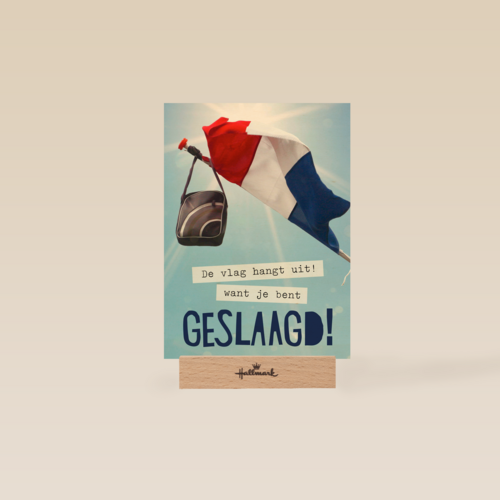 de vlag hangt uit geslaagd