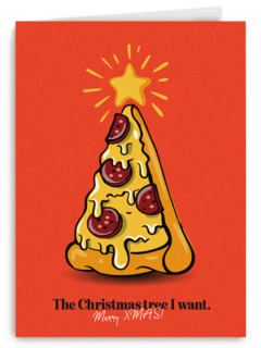 Kerstboom van pizza