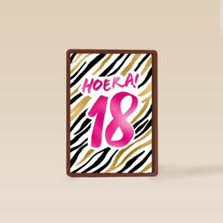 Verjaardagskaart Hoera 18 meisje vrouw