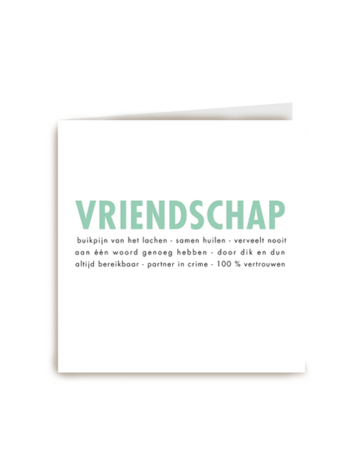 vriendschap tekst kaart