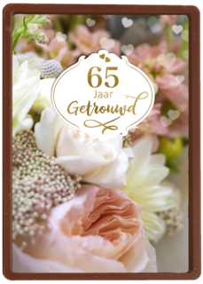 Huwelijkskaart 65 jaar getrouwd bloemen