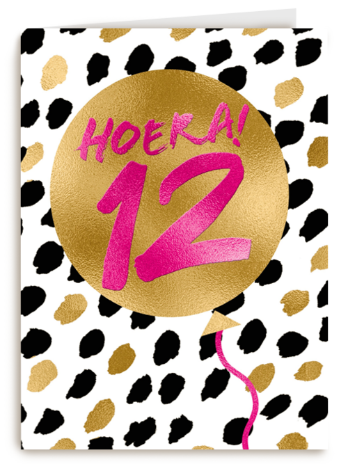 Verjaardagskaart Hoera 12 meisje