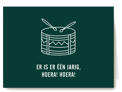 verjaardagskaart tromgeroffel