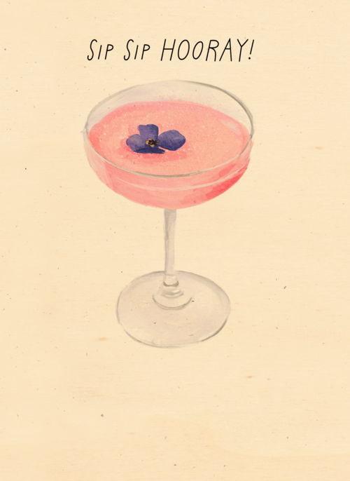 Verjaardagskaart cocktail sip sip hooray
