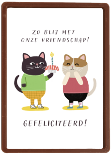 verjaardagskaart met sushi voor een kat