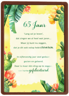 Verjaardagskaart 65 jaar Lang zal je leven More than words