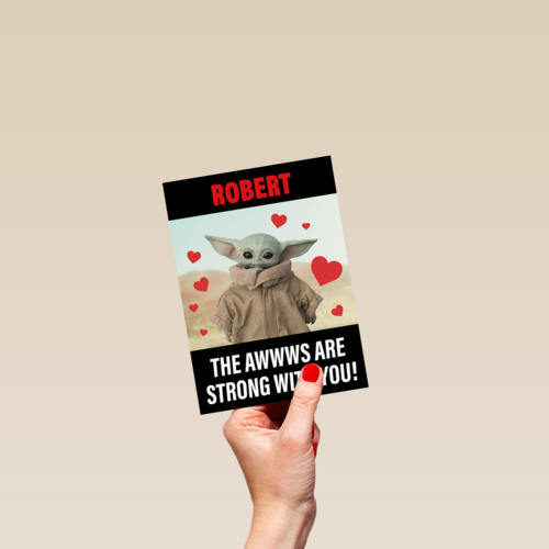 Liefde kaart Grogu the awwws are strong with you