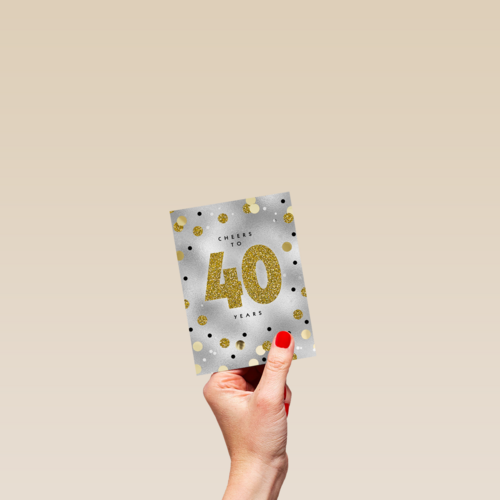 Verjaardagskaart leeftijden 40 Cheers to forty years goud zilver