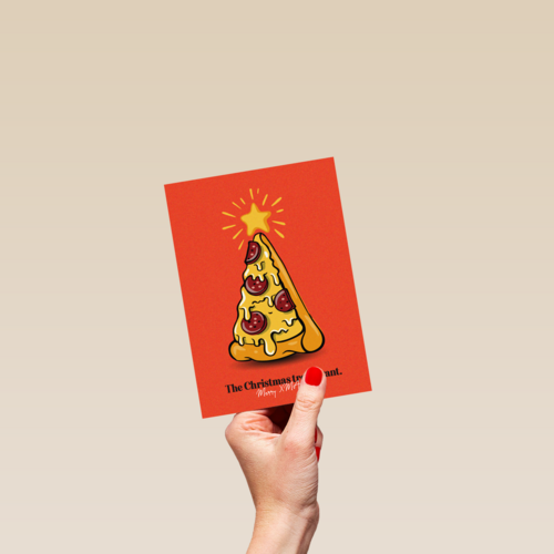 Kerstboom van pizza