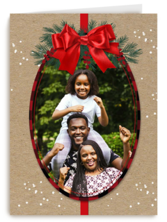 Kerstkaart klassiek fotokader strik