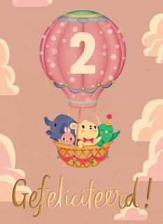 Verjaardagskaart meisje roze leeftijd