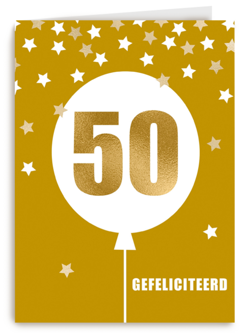 Verjaardagskaart leeftijden 50 ballon