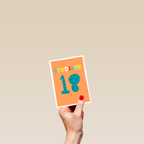 Verjaardagskaart Eindelijk 18 jongen man