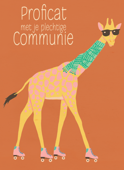 Houten Kaart Communie | Houten Kaart Hallmark | Communie | Coole Giraf Communie