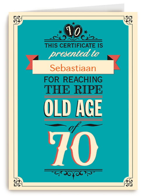 leeftijd zeventig old age