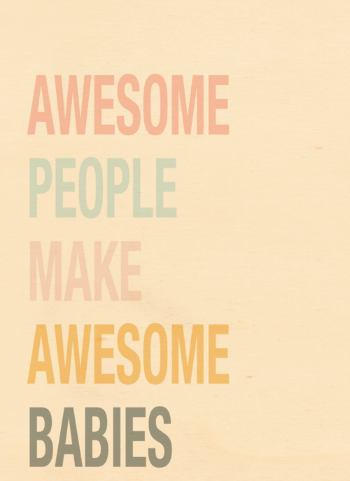 Houten Kaart Zwangerschap Felicitatie | Houten Kaart Hallmark | Zwangerschap Felicitatie | Awesome People Make Awesome Babies