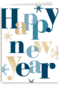 nieuwjaarskaart happy new year met ijskristallen