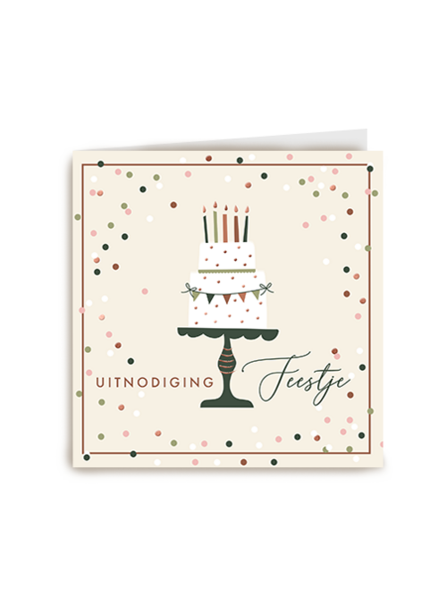 Kaart | Uitnodigingen | Uitnodiging Feestje Taart
