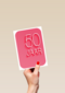Verjaardagskaart 50 jaar roze rood