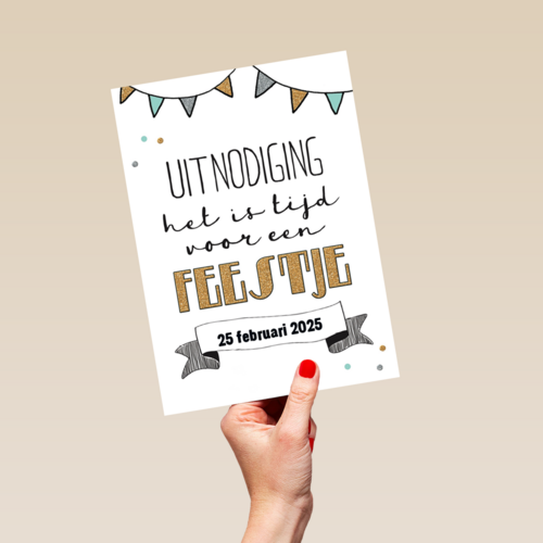 uitnodiging feest het is tijd voor een feestje