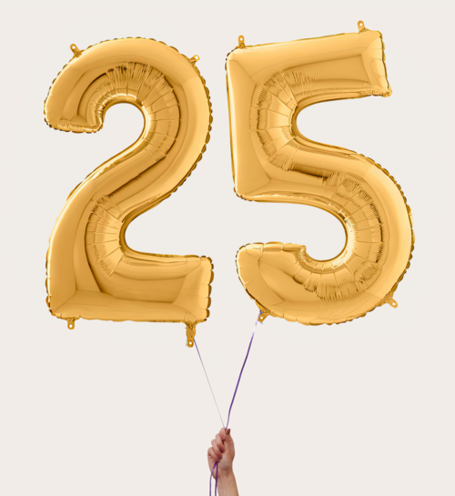 Cijferballon 25 Jaar Goud XL