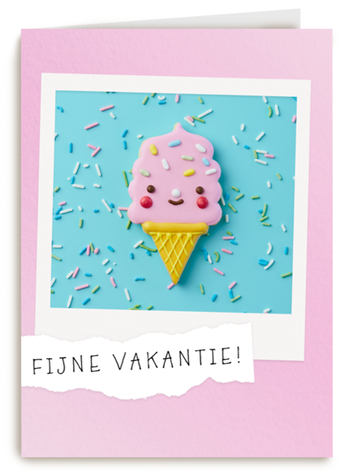 Kaart Hallmark | Fijne Reis | Zomer Kaart Klassiek Fijne Vakantie Met Ijsje