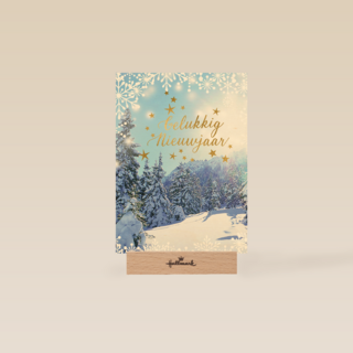 nieuwjaarskaart klassiek sneeuwlandschap