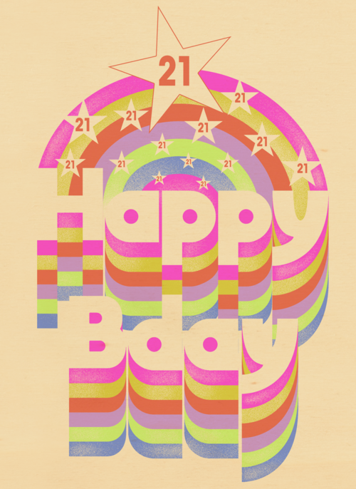happy 21 bday met disco regenboog