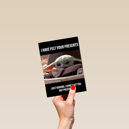 Star Wars Grogu kaart no presents
