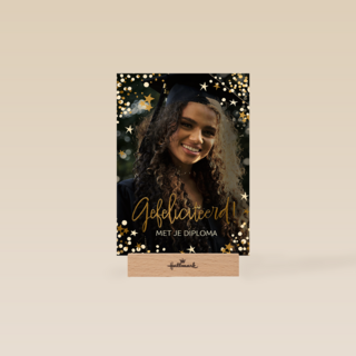 Geslaagd Gefeliciteerd Sparkle Fotokaart