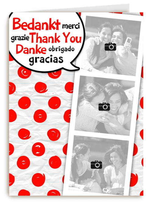 fotokaart rode stippen bedankt thank you danke