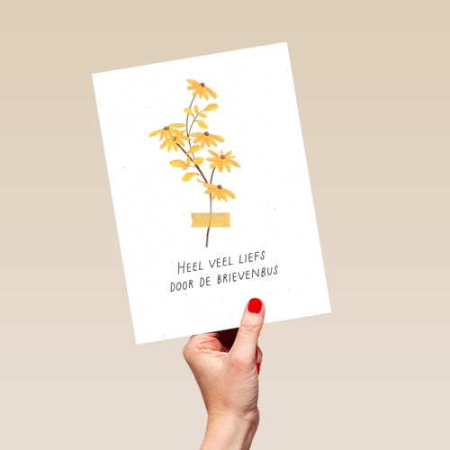 Bloemen heel veel liefs door de brievenbus
