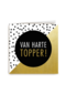van harte topper met goud en stippen