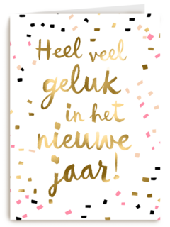 nieuwjaar kaart heel veel geluk in het nieuwe jaar