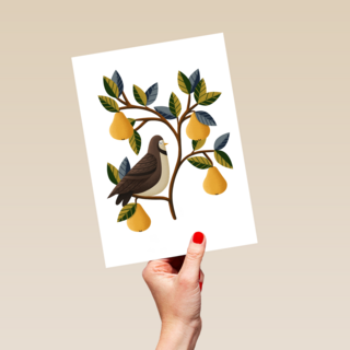 takken met vogel en fruit