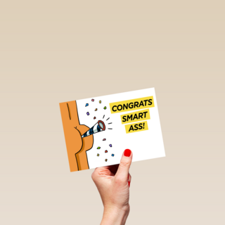 geslaagd kaart congrats smartass