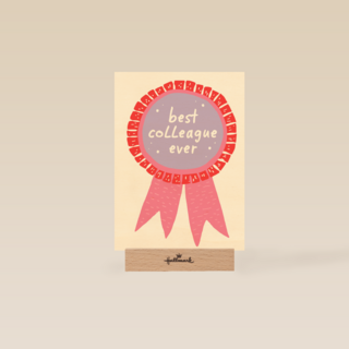 Bedankt kaart thuiswerken best collegue ever roze