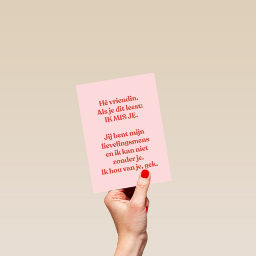 Vriendschapskaart vrouw missen powervrouw