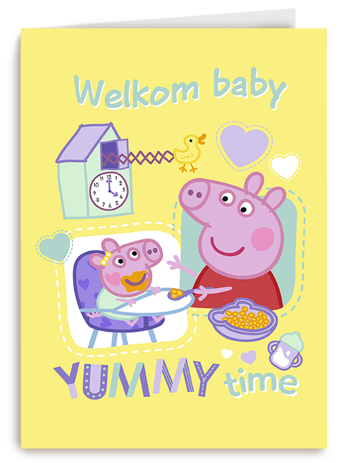Kaart Hallmark | Geboorte Felicitatie | Peppa Pig Welkom Baby Yummy