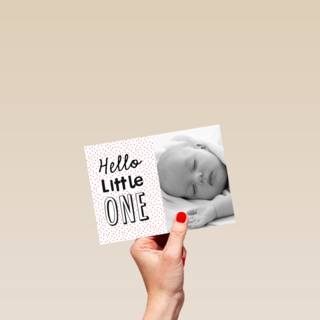fotokaart hello little one roze
