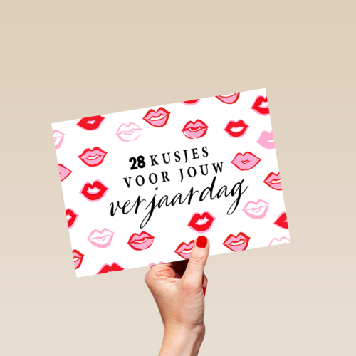 Verjaardagskaart kusjes voor jouw verjaardag