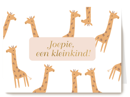 Geboorte felicitatie kleinkind Giraffe design