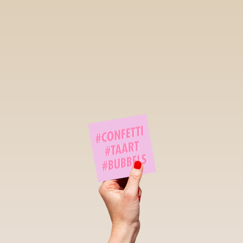 verjaardag kaart hip confetti taart bubbels
