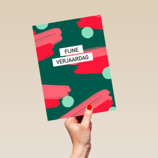 verjaardag kaart stijlvol fijne verjaardag groen rood