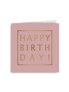 monmon kaart met een een gouden happy birthday wens