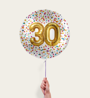 Ballon 30 jaar Confetti Goud 