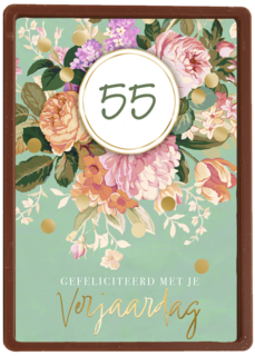 Verjaardagskaart bloemen met leeftijd